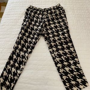 Houndstooth silk pants